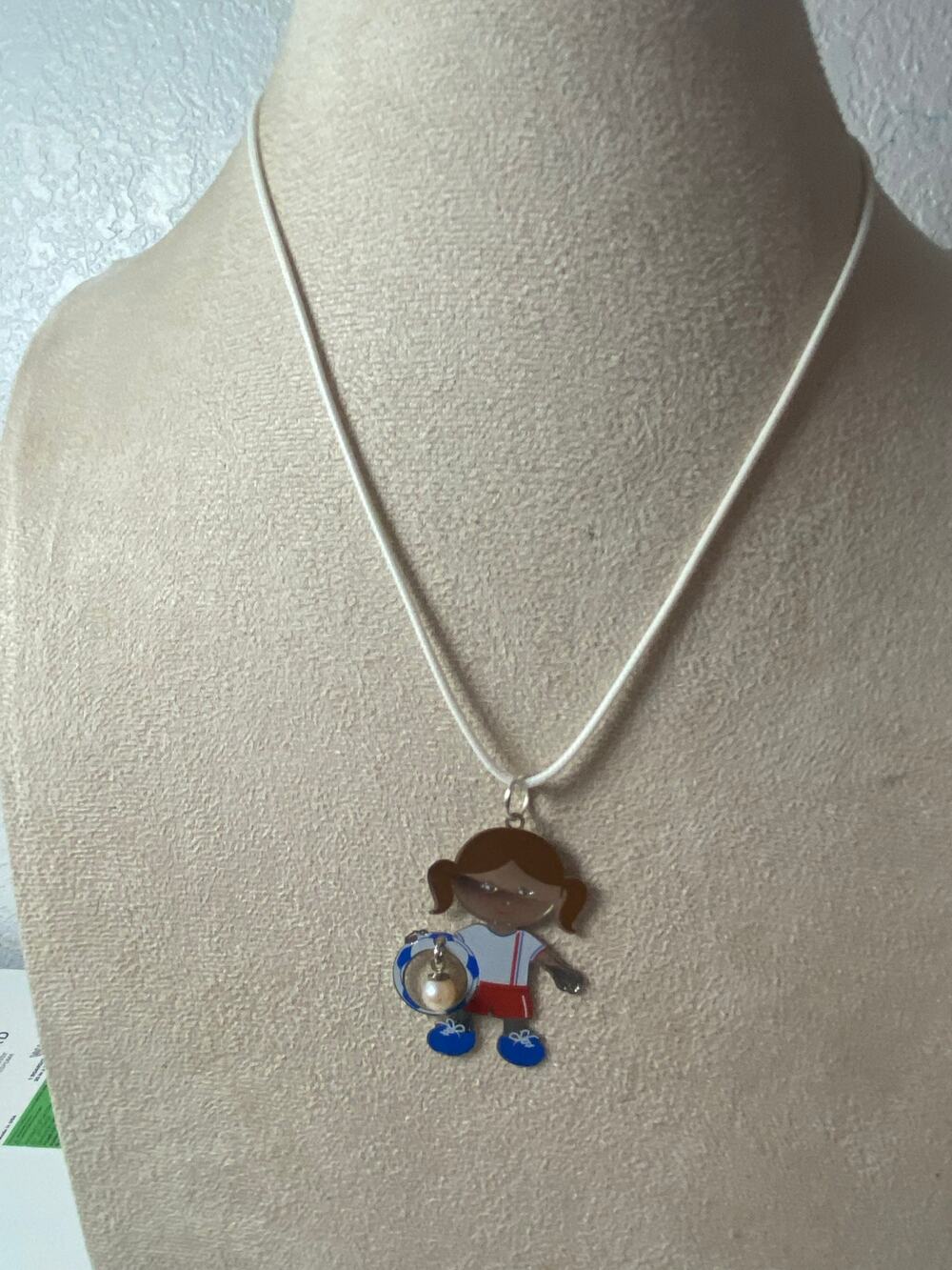 Vantel Pearls Soccer Pendant Necklace with Real Pearl